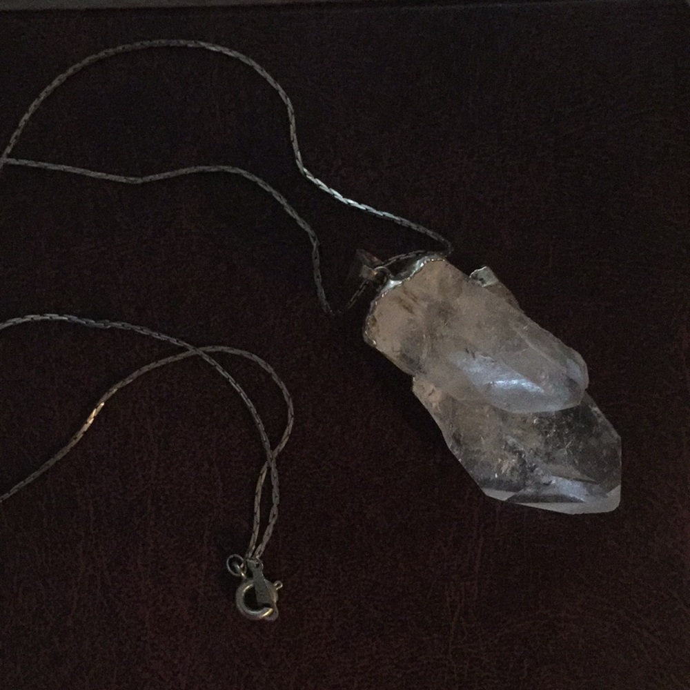 Quartz Crystal twin Necklace